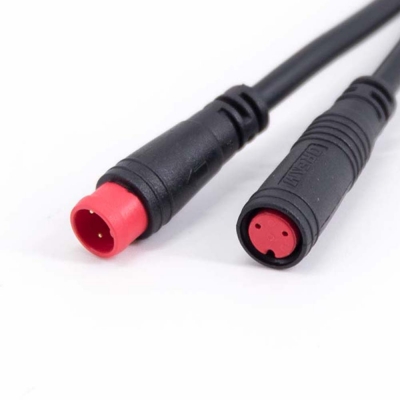 M8 IP65 Male Female Plug 2 Pin Red Connector Waterproof Electric Bicycle Connector