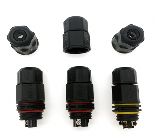 IP68 M20 3Pin Screw Type LED Power Electrical Cable Assembly Waterproof Power Quick Connector For Lighting